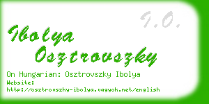 ibolya osztrovszky business card